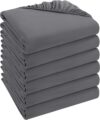 Utopia Bedding – Set of 6 Fitted Sheets 160 x 200 cm – Grey – Brushed Microfiber Fitted Sheet – 35 cm deep Pocket