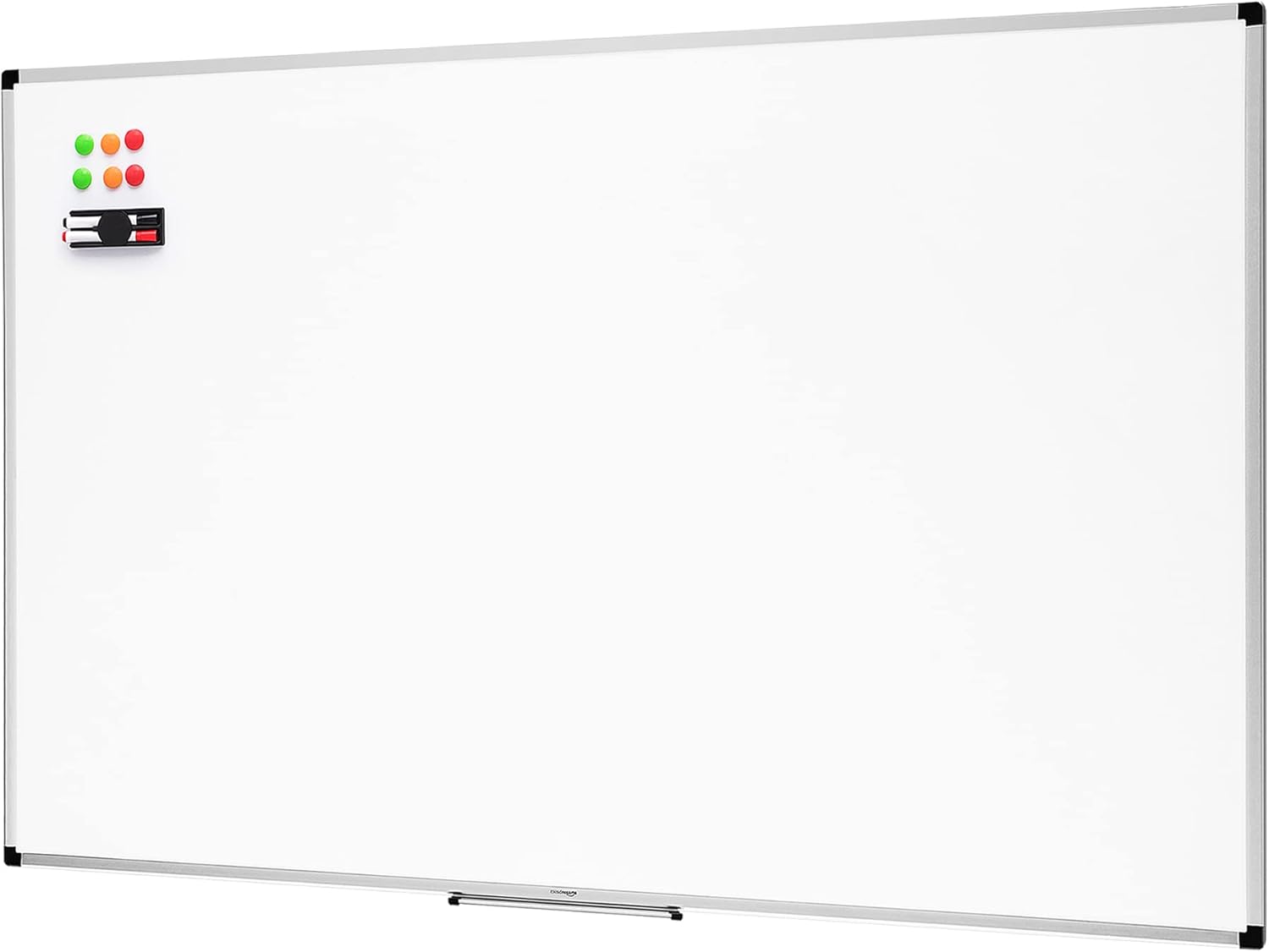 Amazon Basics Large Magnetic Dry Erase Whiteboard with Aluminum Frame, Pen Tray, Wall Mountable, 35.4″ x 23.6″, for School, Classroom, Office & Home