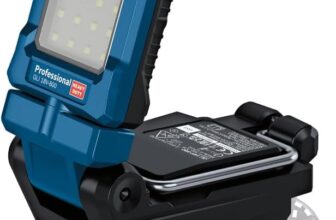 Bosch Professional 18V System Cordless Light GLI 18V-800 (with 800 lumens, 20 LEDs, 360° Swivel and 180° tilt Light Head)