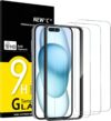 NEW’C 3 Pack Designed for iPhone 16, iPhone 15 Screen Protector (6.1 inches),Enhanced Tempered Glass Protection with easy installation tool included,Case Friendly Ultra Resistant | Tempered Glass