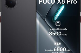 XIAOMI Poco X8 PRO 5G Ai (Compatible with Tmobile Mint Tello & Global) (512GB + 12GB) 6.59″ 50MP Gamers Phone NFC Dual sim Unlocked Model 2511FPC34G Liberado (Black)