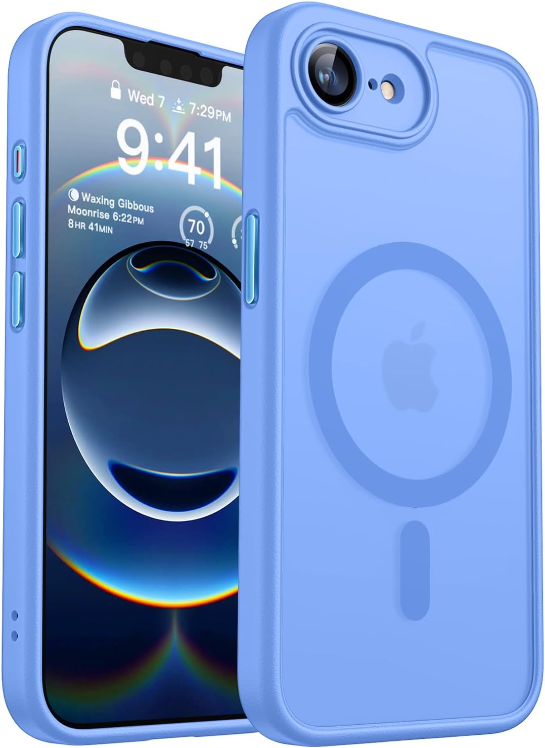 CANSHN 360° Spin Magnetic Stand for iPhone 15 Pro Max Case, Deep Blue