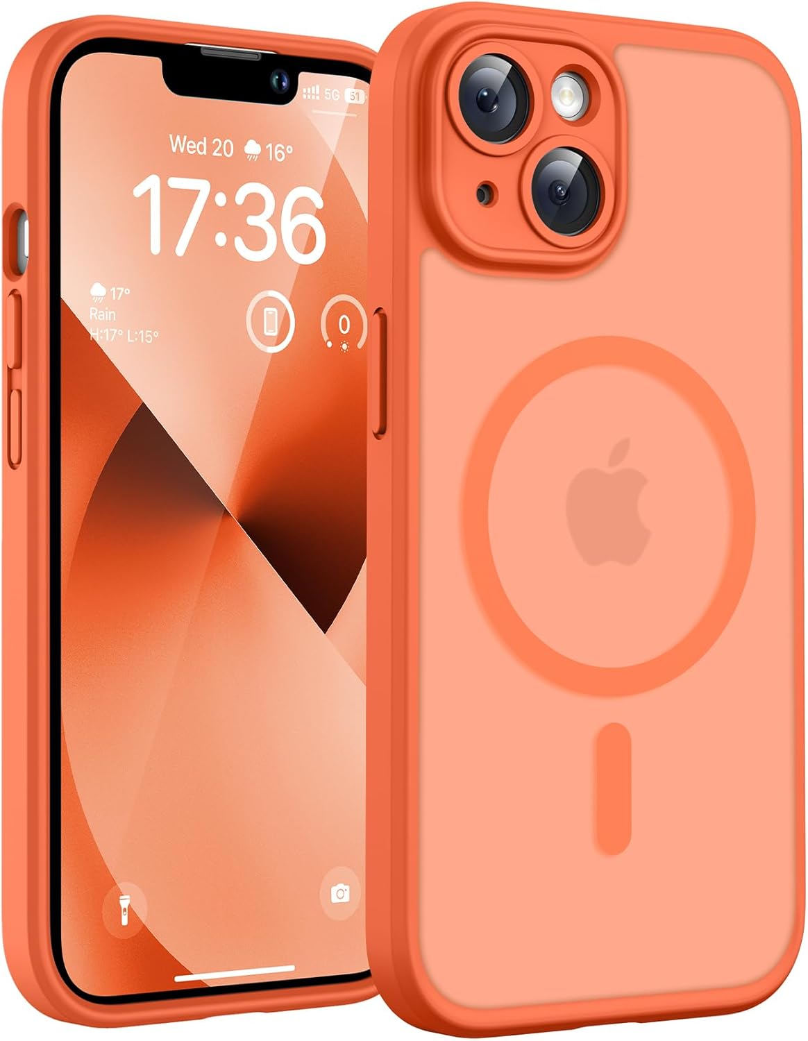 TOCOL for iPhone 13 Case, Compatible with MagSafe, Orange