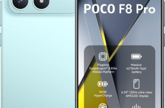 XIAOMI Poco F8 PRO 5G Ai (Compatible with Tmobile Mint Tello & Global) (256GB + 12GB) Ai 2K 6.59″ Bose Sound 50MP Gamers Phone NFC Dual sim Unlocked Model 2510DPC44G Liberado (Blue)