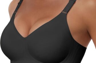 HORISUN No Underwire Seamless Full Coverage Bras for Women Regular & Plus | V Neck,Push Up Support Lift,Wireless,Front-adjustable Straps,Comfortable Bralettes,Back Smoothing,Everyday T-shirt Bra