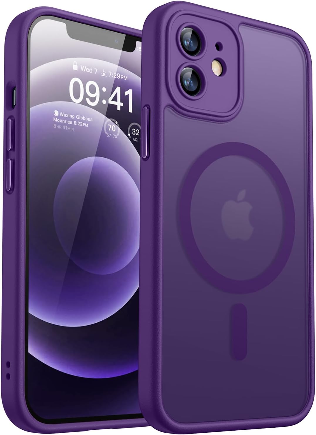 CANSHN Magnetic Shockproof for iPhone 12 Case, Deep Purple
