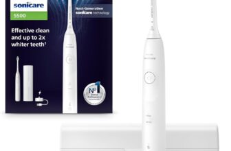 Philips Sonicare 5500 Electric Toothbrush, Sonic Toothbrush with 2 Modes, Pressure Alert, EasyStart, SmarTimer and BrushPacer, White, Model HX7110/02 [New Technology]