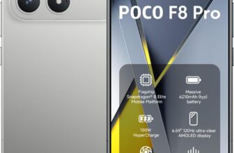 XIAOMI Poco F8 PRO 5G Ai (Compatible with Tmobile Mint Tello & Global) (256GB + 12GB) Ai 2K 6.59″ Bose Sound 50MP Gamers Phone NFC Dual sim Unlocked Model 2510DPC44G Liberado (Titanium Silver)