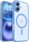 CANSHN Magnetic Shockproof for iPhone 16 Plus Case, Light Blue