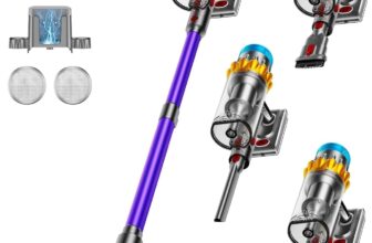Cordless Vacuum Cleaner, 650W 55KPA 75Min Powerful Vacuum Cleaners for Home, Self-Standing Stick Vacuum Cordless Rechargeable/ Anti-Tangle/OLED Screen/1.8L Cup for Home Pet Hair/Carpet/Hardwood Floor