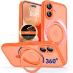 CANSHN 360° Spin Magnetic Stand for iPhone 17 Case, Orange