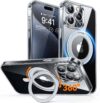 CANSHN 360° Spin Magnetic Stand for iPhone 15 Pro Max Case, Clear
