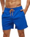 Arcweg Men’s Swim Trunks Board Shorts with Zipper Pockets Mesh Lining Quick Dry Sports Beach Shorts Blue