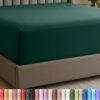 Extra Deep Pocket Queen Fitted Sheet, Fits 16-21 Inch Mattress, Emerald | Luxurious Bedding, Deep Pocket Design, Wrinkle Free Cooling Sheets, Stretch Fit, Hotel Sheets For Deep Mattress, Oeko-Tex