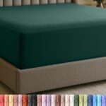 Extra Deep Pocket Queen Fitted Sheet, Fits 16-21 Inch Mattress, Emerald | Luxurious Bedding, Deep Pocket Design, Wrinkle Free Cooling Sheets, Stretch Fit, Hotel Sheets For Deep Mattress, Oeko-Tex