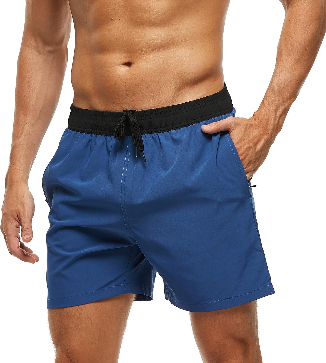 Arcweg Men’s Swim Trunks Board Shorts with Zipper Pockets Mesh Lining Quick Dry Sports Beach Shorts
