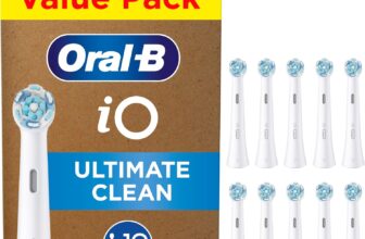 Oral-B iO Series Ultimate Clean, Original Replacement Round Brush Heads, with Crisscross Bristles for Advanced Deep Cleaning and Plaque Removal, Designed for Oral-B iO Electric Toothbrushes, 10