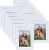 Set of 15 photo frames, photo frame with cardboard 13 x 18 cm, without cardboard 15 x 20 cm, can be placed on the wall or on the table (white).