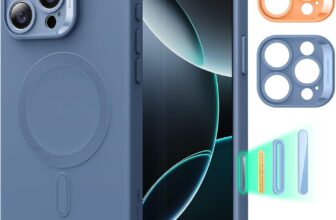 ESR for iPhone16 Pro Case with MagSafe, Supports Magnetic Charging, Smooth & Slim Silicone Case, Shockproof, Full Screen and Camera Protection, Soft Microfiber Lining,Light Blue