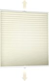 Sekey Pleated Blind, No Drilling Required, Window Pleated Blind Klemmfix Blind, 75 cm Wide, Tensioned Translucent Sun Protection Window Blind, 75 x 210 cm, Beige