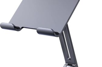 UGREEN Tablet Stand Compatible for iPad Desk Stand Holder Adjustable Aluminum Thicker Base Compatible with iPad Pro Air Mini 13 12.9 11 Inch Home Office Desk Accessories Grey