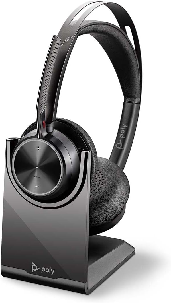 Poly Voyager Focus 2 USB-C-C Headset USB-C/A Adapter Charging Stand (A58JDAA)