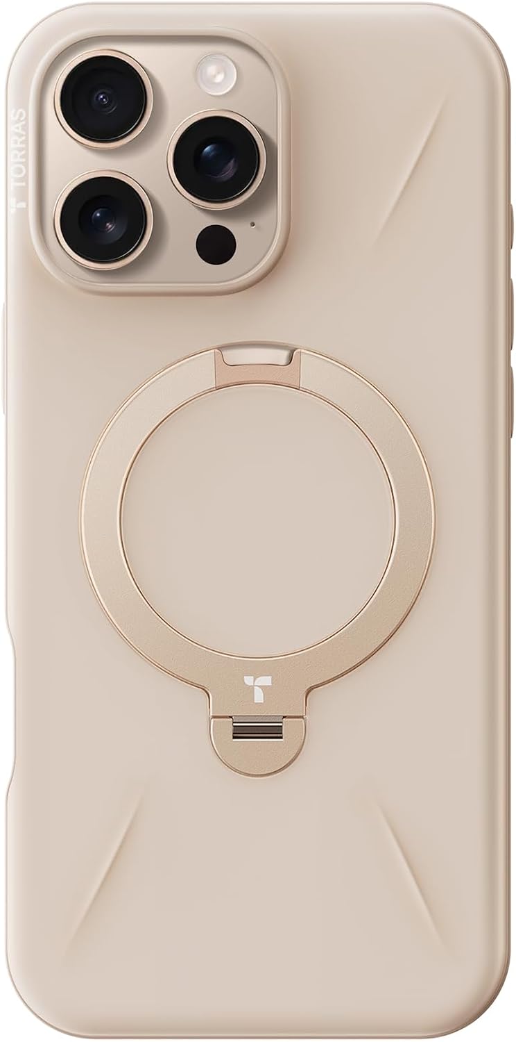 TORRAS Ostand Q3 Spin for iPhone 17 Pro Case (360° Stable Stand for Magsafe) Military Protection Case with Camera Button Protection Slim Scratch-Resistant Matte Back Mobile Phone Case for iPhone 17