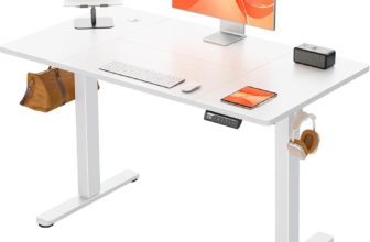 ErGear Height Adjustable Electric Standing Desk, Sit Stand up Desk, Memory Computer Home Office Desk (White)