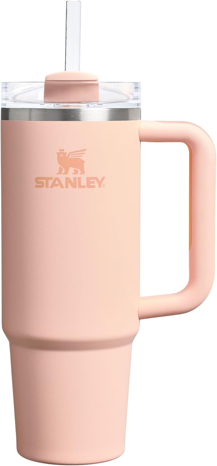 Stanley Quencher H2.0 Flowstate Tumbler 30oz – Cold for 11 Hours – Iced for 48 Hours – Metal Water Bottle with Straw, Handle and Lid – Dishwasher Safe – Travel Mug for Cold Drinks – Orange Cream