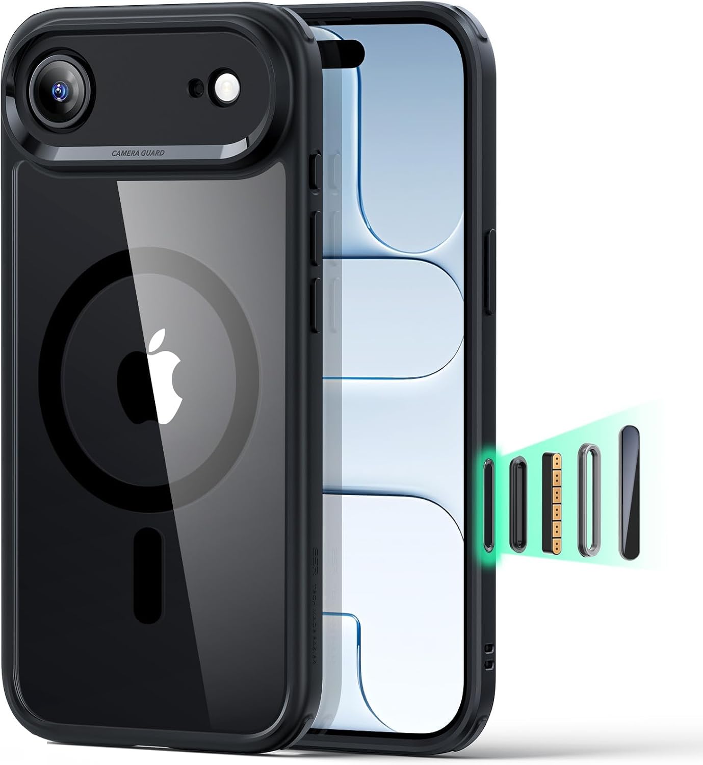 ESR Classic Hybrid for iPhone 15 Pro Case, Clear Dark Blue