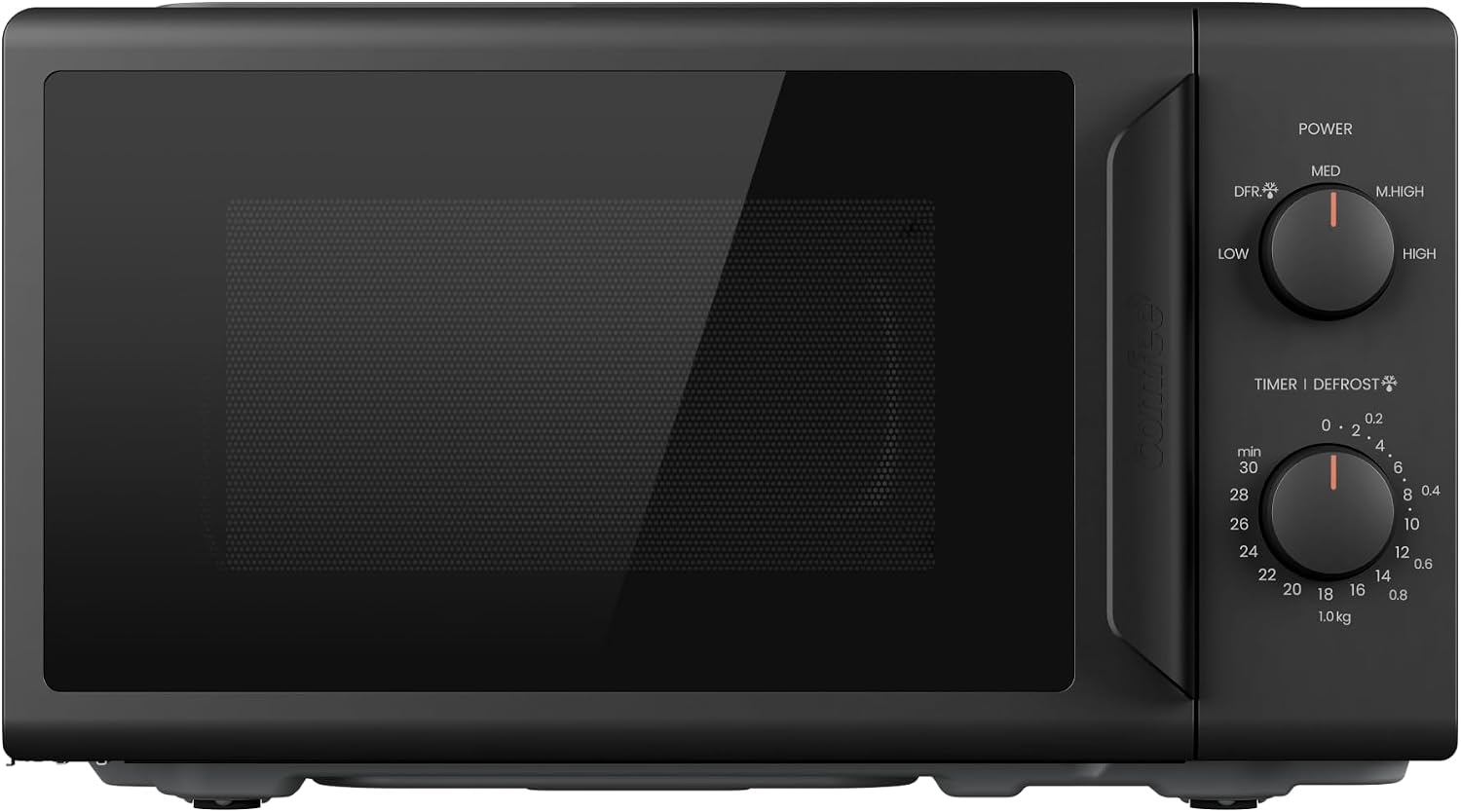 COMFEE CMO-MG202NC(BK) Microwave Oven with Grill, 20 Liters, Microwave 700 W, Grill 1000 W, 5 Power Levels, Timer 1-35 min, Compact Design, Black