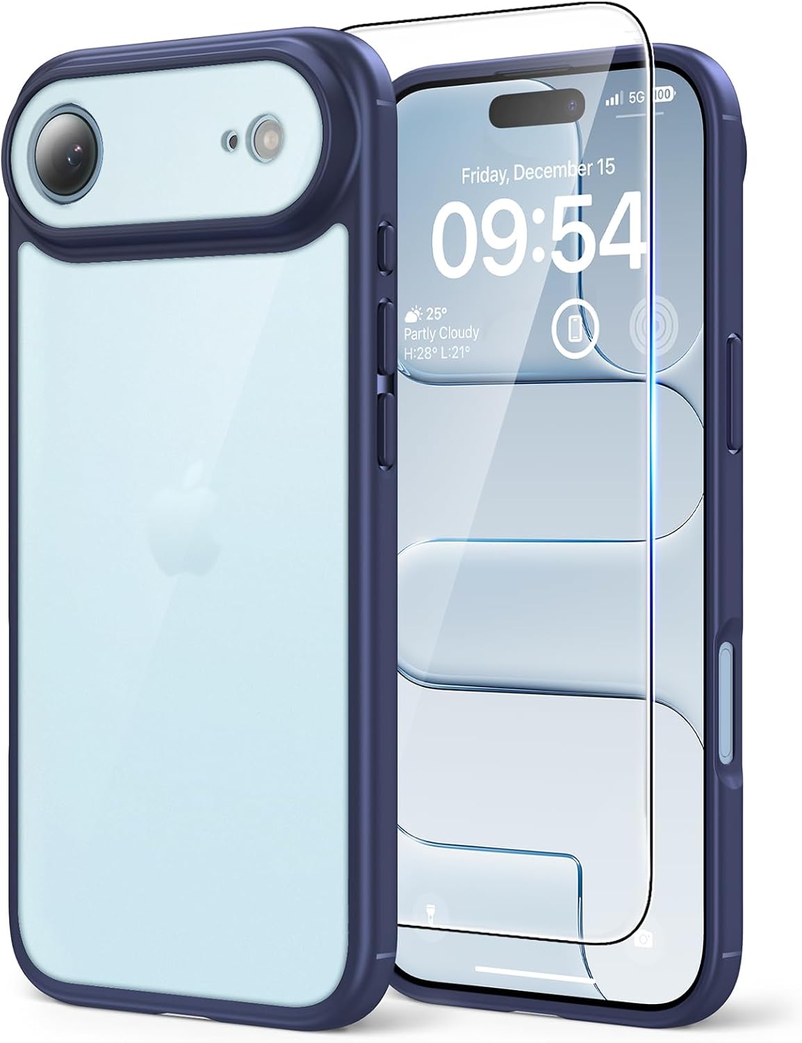TAURI for iPhone Air Case, with Screen Protector, Pink