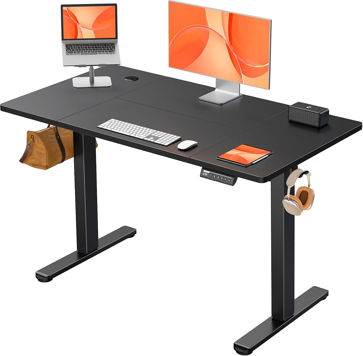 ErGear Height Adjustable Electric Standing Desk, Sit Stand up Desk, Memory Computer Home Office Desk (White)