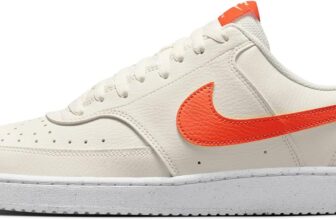 Nike Court Vision Low Next Nature Men’s Shoes (DH2987-115, Sail/White/Safety Orange) Size 7