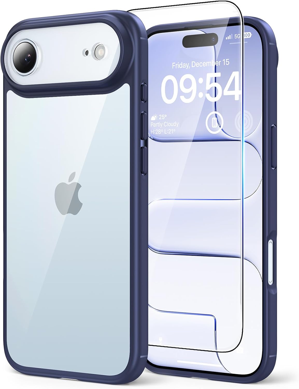 TAURI for iPhone Air Case, with Screen Protector, Grey