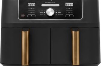 Ninja Freidora de aire Foodi MAX [AF400EUCP] doble compartimento, 9.5 l de capacidad, 2 cajones, 6 funciones, Color Negro Y Cobre