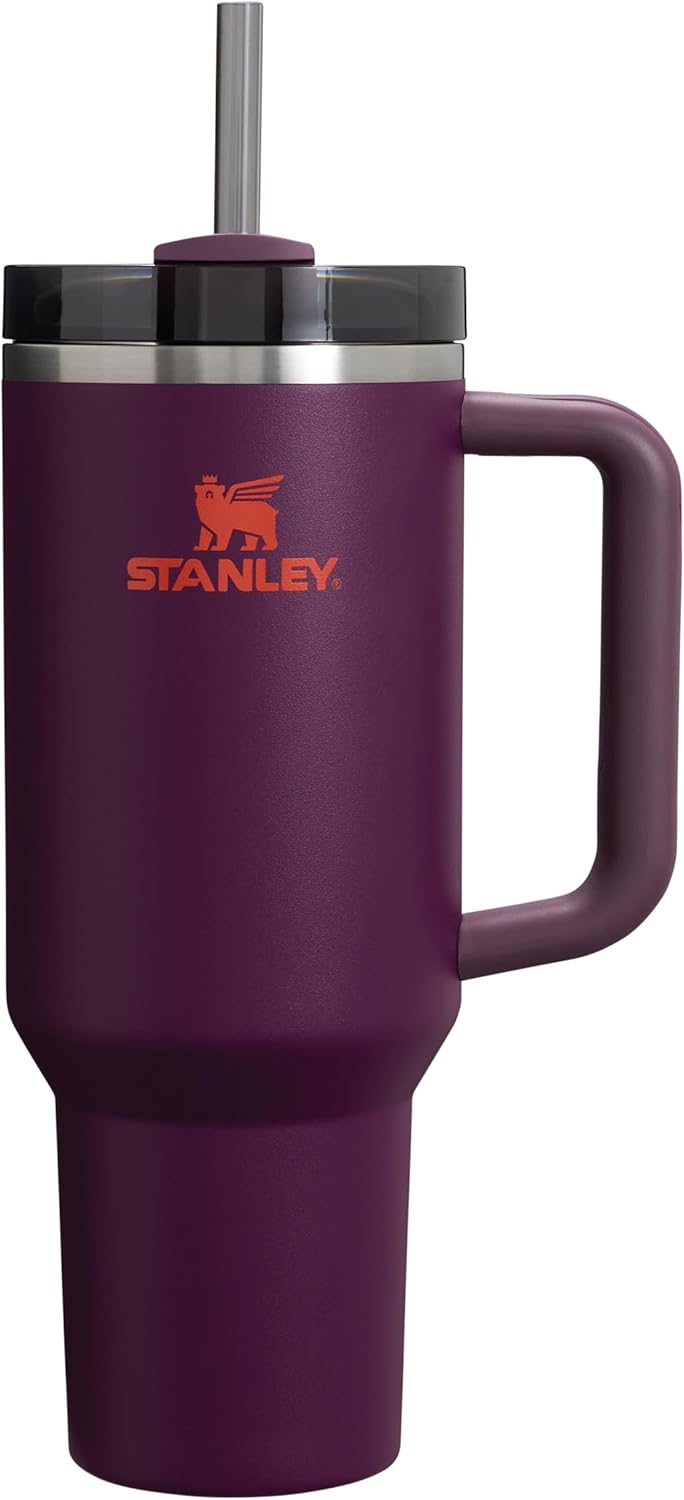 STANLEY Quencher H2.0 Flowstate Tumbler 1.2L – Kallt I 11 Timmar – Iced I 48 Timmar – Kopp Med Halm, Handtag Och Lock – Diskmaskin Säker – Resemugg För Kall Eller Varm Dryck – Plum