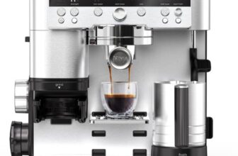 Ninja Luxe Premier 3-in-1 Coffee Maker, Espresso Machine for Latte, Cappuccino & Cold Brew with Built-in Bean Grinder & Milk Frother, Coffee Machine with 4 Preset Modes for Milk Foam, Silver, ES601EU