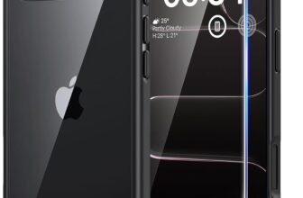 TAURI for iPhone Air Case, with Screen Protector, Black