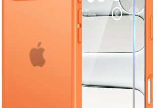 TAURI for iPhone Air Case, with Screen Protector, Matte Orang