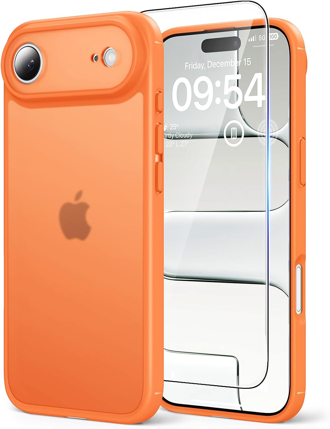 TAURI for iPhone Air Case, with Screen Protector, Matte Black
