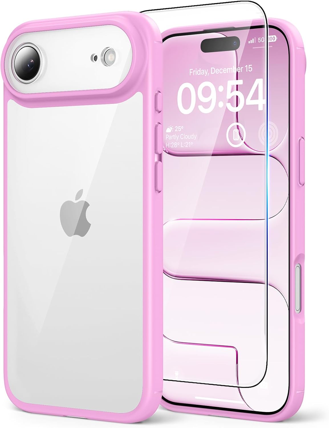 TAURI for iPhone Air Case, with Screen Protector, Black