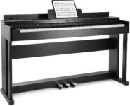 MUSTAR E Piano 88 Keys with Hammer Mechanism, Digital Piano, Electric Piano with 3 Pedals Adapter, 2 Headphone Jacks, Dual Control System, USB/MIDI, Classic Professional