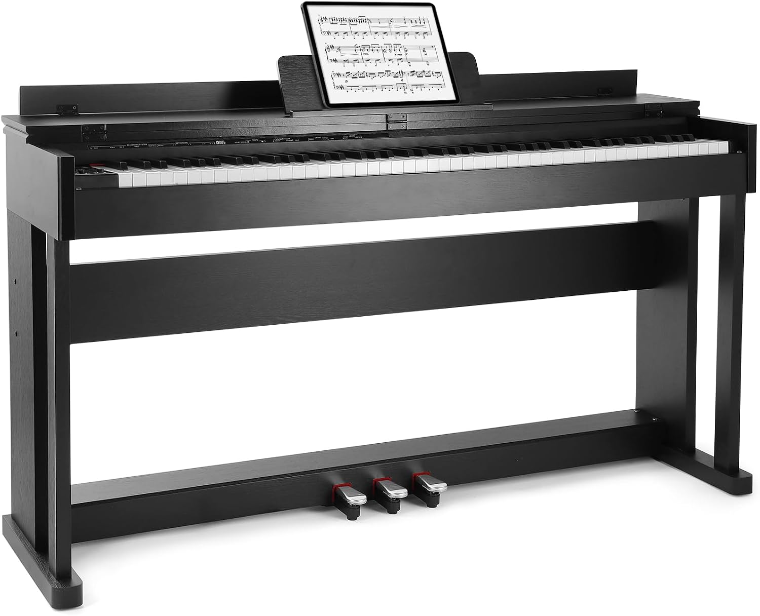 MUSTAR E Piano 88 Keys with Hammer Mechanism, Digital Piano, Electric Piano with 3 Pedals Adapter, 2 Headphone Jacks, Dual Control System, USB/MIDI, Classic Professional