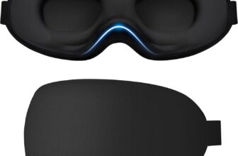Gritin 100% Blackout Sleep Eye Mask for Side Sleeper Men Women, Zero Eye Pressure 3D Contoured Sleeping Mask with Adjustable Strap, Ergonomic Design Night Blindfold, Ultra Soft Comfortable for Travel