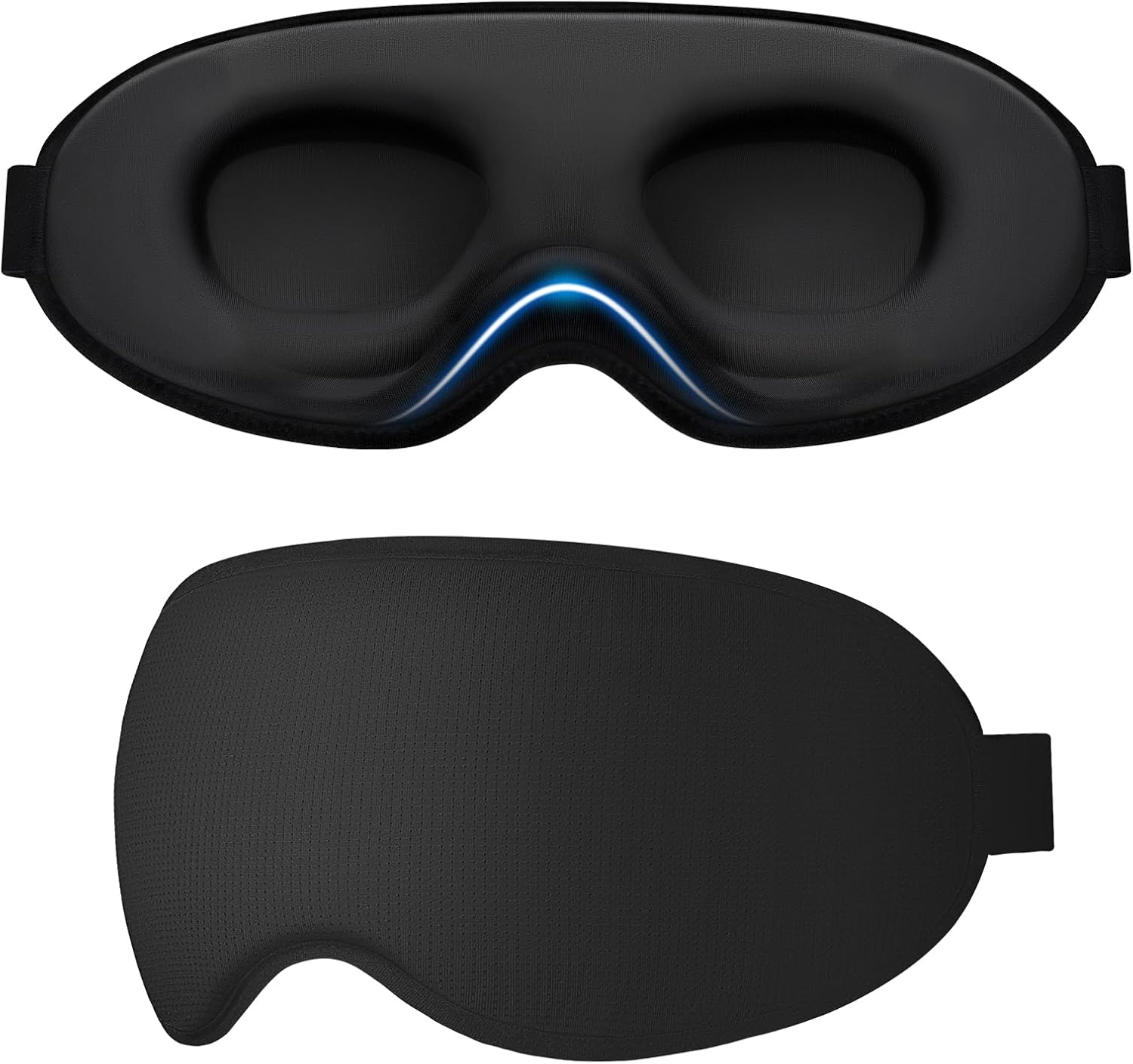 Gritin 100% Blackout Sleep Eye Mask for Side Sleeper Men Women, Zero Eye Pressure 3D Contoured Sleeping Mask with Adjustable Strap, Ergonomic Design Night Blindfold, Ultra Soft Comfortable-Brown