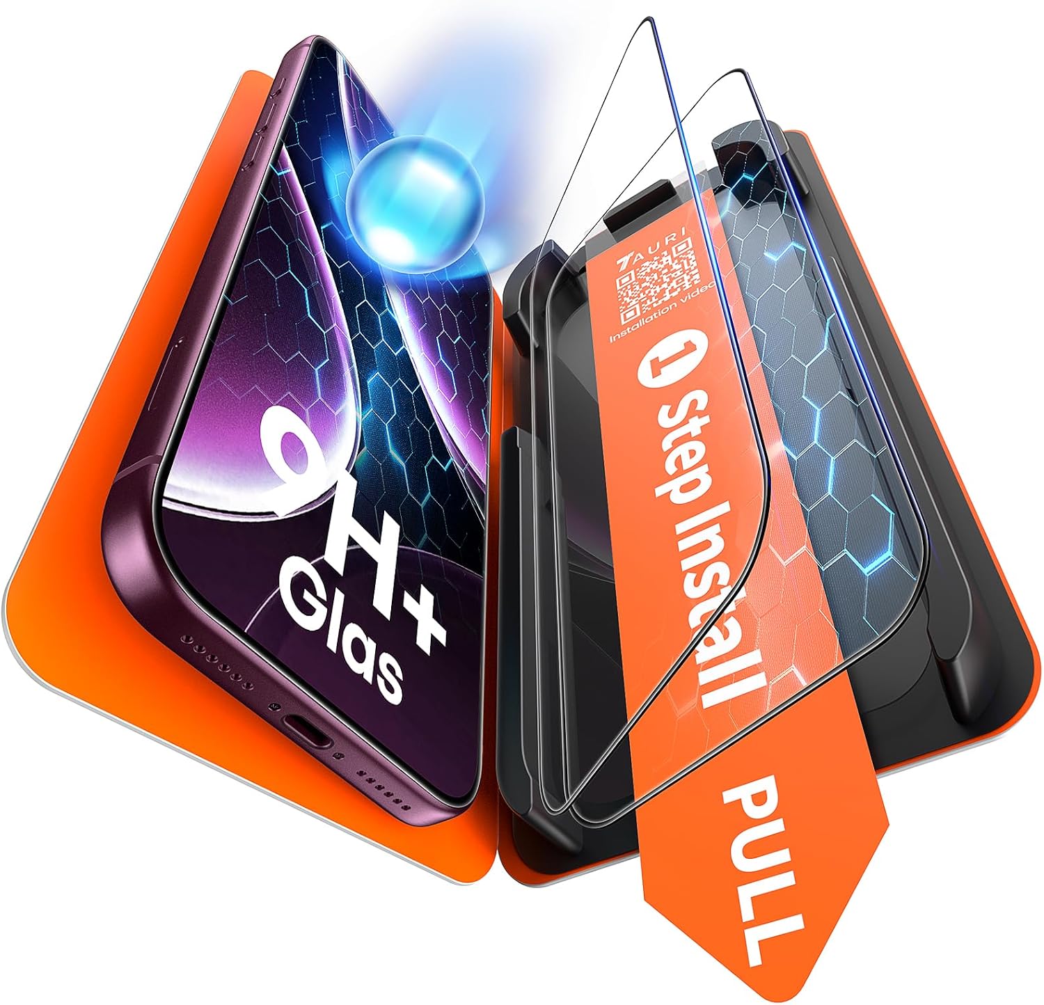TAURI for iPhone Air Case, with Screen Protector, Orang