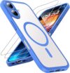 TOCOL Magnetic for iPhone 16 Case 6.1-Inch, Fit for MagSafe, Upgraded [Full Camera Protection], [14FT Military Grade Drop Tested] Shockproof Slim Translucent Matte Back Phone Cover (Ultramarine)