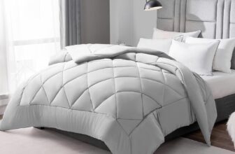 WAVVE Quilted Duvet 200 x 200 cm, Duvet 105/120, Duvet Filling 300 g/m² in 100% Microfibre (200 x 200 cm, Light Grey)