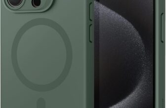 ESR for iPhone 15 Pro Max Case with MagSafe, Supports Magnetic Charging, Slim Liquid Silicone Case, Shock Absorbing, Screen and Camera Protection, Cloud Series, Green